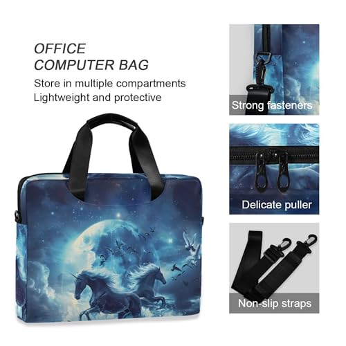 Maletín portátil con diseño unicornio y luna 13-15.6 pulg miniatura 5