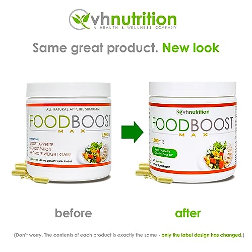 Vh Nutrition | Foodboost Max | 1300Mg Appetite Stimulant* Weight Gain Pills* For Men And Women | Formulated With Gentian, Turmuric, Fennel | 120 Capsules #TOP1