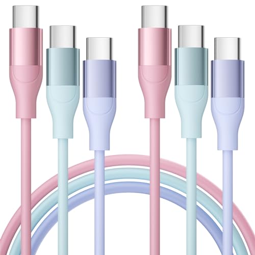 60W PD Fast Charging USB C to USB C Cable 3-Pack, High Speed Type C Charger Cord with Wide Compatibility for Laptops, Tablets, Smartphones image 2
