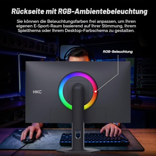 HKC 27 Zoll 4K Gaming Monitor UHD 160Hz/FHD 320Hz Mini LED IPS Bildschirm – Ansicht 8