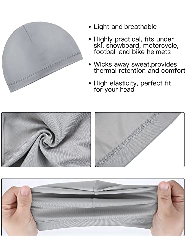 Image of Boao 6 Pieces Cooling Skull Caps Helmet Hard Hat Liner Sweat Wicking Running Beanie Cycling for Men Women