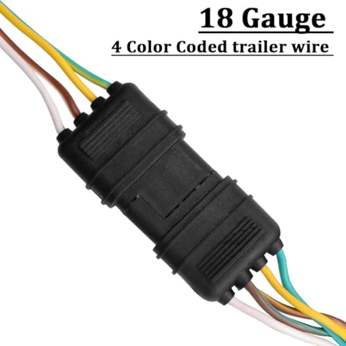 Image of 50ft 5 Wire 4Pin Trailer Wiring Harness,Extended Length Trailer Wiring Kit,4-Way Trailer Light Wire for Trailers RV Boat Marine