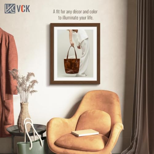Image of VCK 16x20 Frames 3 Pack, Brown Poster Frame MDF Wood with Polished Plexiglass, Wall Mounting Horizontal & Vertical Display