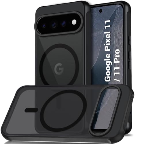 Image of TheGiftKart Hybrid Matte Frosted Translucent Back Cover Case for Google Pixel 11 /11 Pro | Shockproof Design | Camera Protection Module | Hard Back Cover (PC & TPU, MagSafe Compatible, Frost Black)
