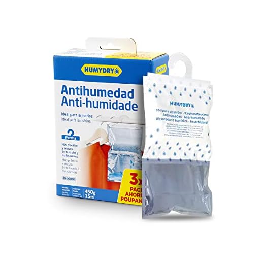 Pack de 3 Bolsas antihumedad Percha Salvalana - Absorbe Humedad de Armarios - Espacios de hasta 15 m2 - Fragancia: Lavanda y Cedro - Contenido: 3 unidades de 450 gr - Humydry