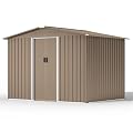 Kullavik 8x6FT Outdoor Storage Shed Galvanized Steel shed,Brown