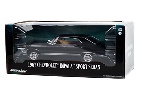 GreenLight 1:24 1967 Chevrolet Impala Sport Sedan Negro miniatura 3