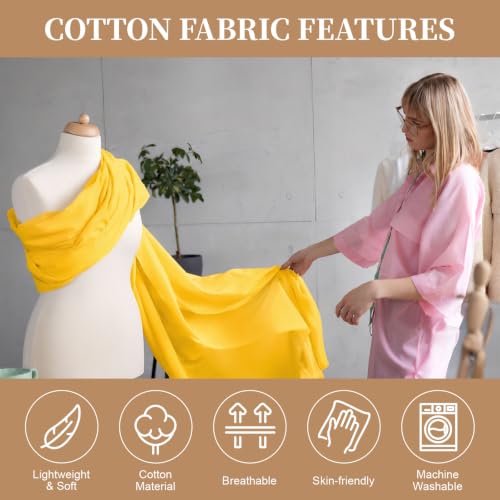 Image of 100% Cotton Fabric, 63 Inch X 1 Yard Yellow Fabric by The Yard