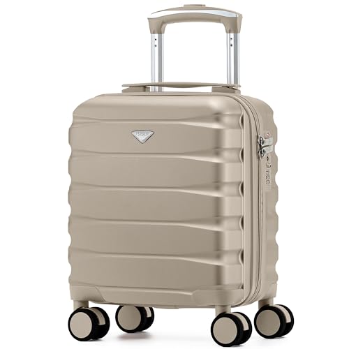 Flight Knight Lightweight Travel Suitcase 40x30x20cm | Hard Shell Carry On Luggage with Aluminum Telescopic Handle, 8 Spinner Wheels & TSA Lock | Approved for easyJet, Vueling & Wizz Air