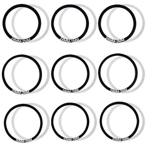 Rondelles de pédalier de vélo en lot de 18 pour axes de 24 à 30 mm