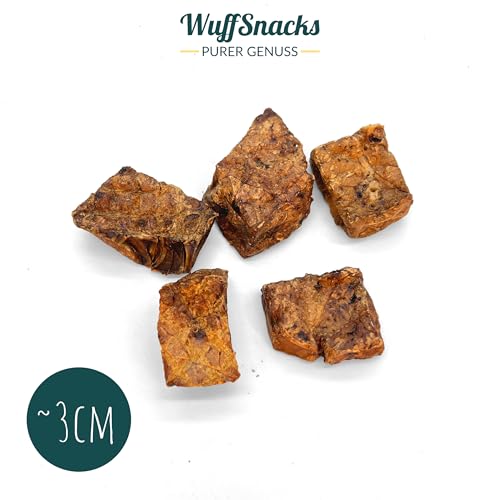 Rinderlungenwürfel für Hunde I 2,5 kg I Rinderlunge getrocknet würfel klein I Trainingsleckerli Hund I Rinderlunge für Hunde getrocknet | fettarm I Leckerlies von Wuffsnacks