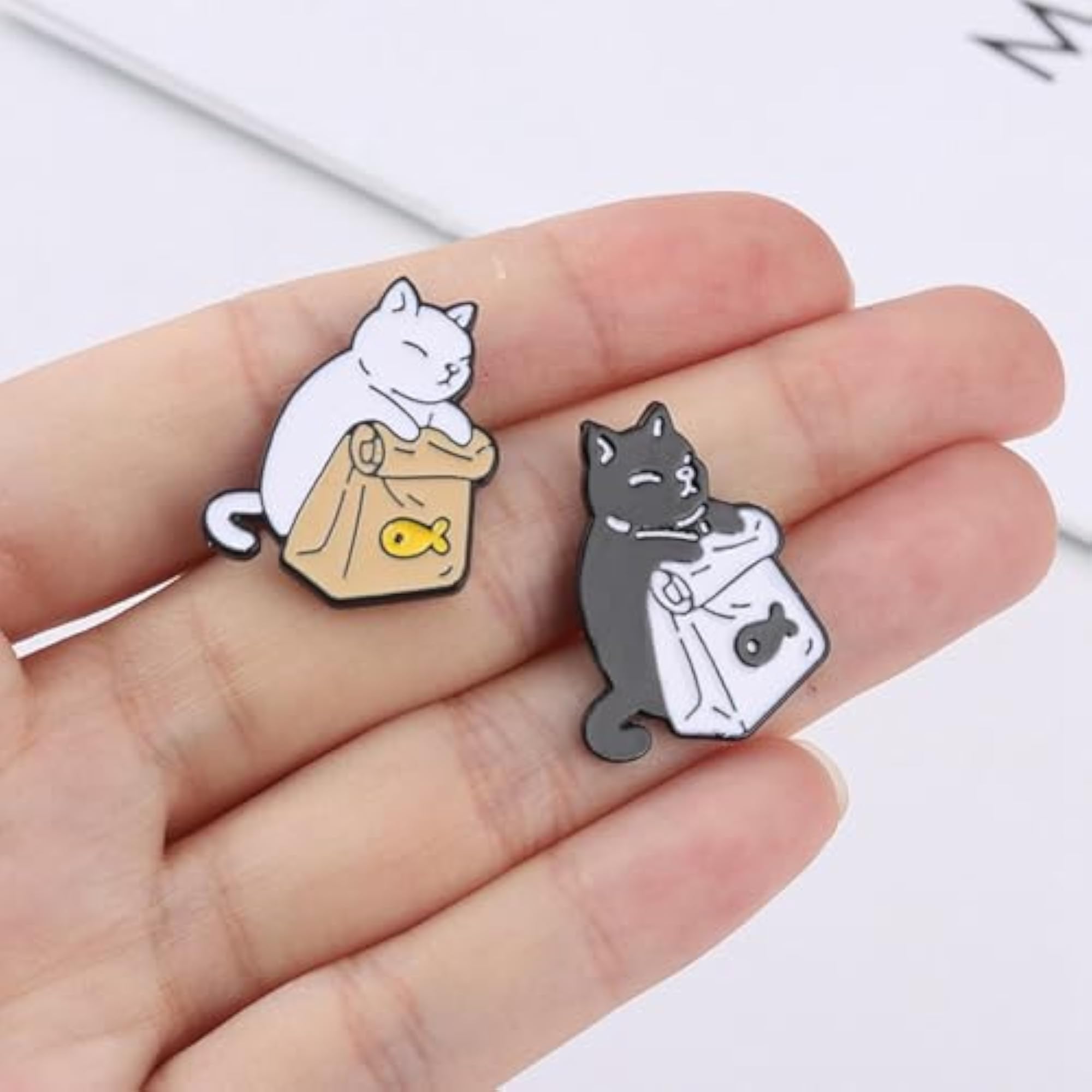 Cute Cats Enamel Brooch Pins Set, Gift for Cat Lovers