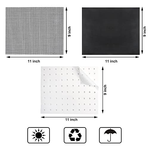 Peony Man Air Fryer Accessories Kit 9 X 11 Inch Non Stick Air Fryer Oven Mat Bbq Mesh Grill Mats And 100 Pieces Parchment Paper Liners Perforated For Air Fryer Oven Toaster Cooking Baking Roasting thumb #1