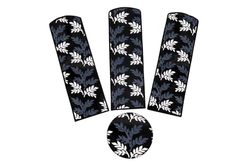 Image of Dustproof Premium Three Blade Ceiling Fan Cover with attachable Enclosure, Set of 1 Fan Cover (Black Leaf).