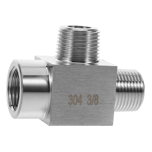 GLEAVI Stainless Steel Way Tee Fitting Threaded Pipe Connectors Npt Diy Plumbing Furniture Industrial Use