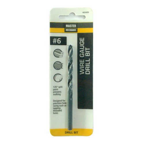 Master Mechanic #6 3.75" Wire Gauge Drill Bit – Black Oxide Coated