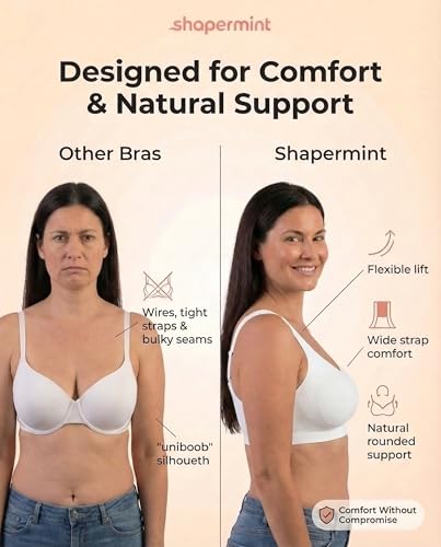 Image of SHAPERMINT Bralettes for Women with Support - Adjustable Wireless Support Bra, Full Coverage No Underwire Seamless Bra