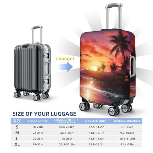 Travel Luggage Cover for Suitcase Elastic Suitcase Protector Colorful tropical sunset Suitcase Covers Washable Suitcase Protective Cover Dust-proof Luggage Covers Fit 18-32 Inch Luggage2