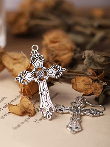 Sacina Gothic Cross Earrings, Zinc Alloy Cross Dangle Earrings, Goth Jewelry Gift For Women #TOP4