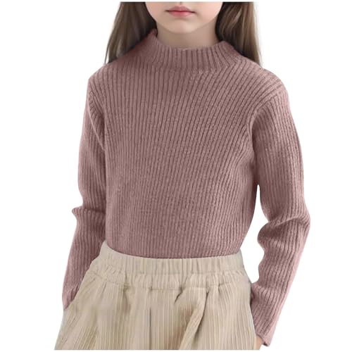Boys Girls Mock Turtleneck Knit Sweaters Long Sleeve Casual