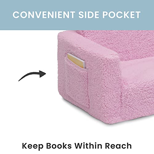 Delta Children Cozee Flip-Out Sherpa 2-In-1 Convertible Chair To Lounger For Kids, Pink #TOP4