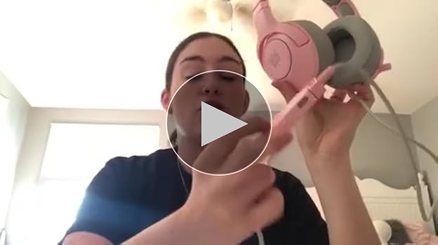 SIMGAL Pink Gaming Headset with Removable Cat Ears