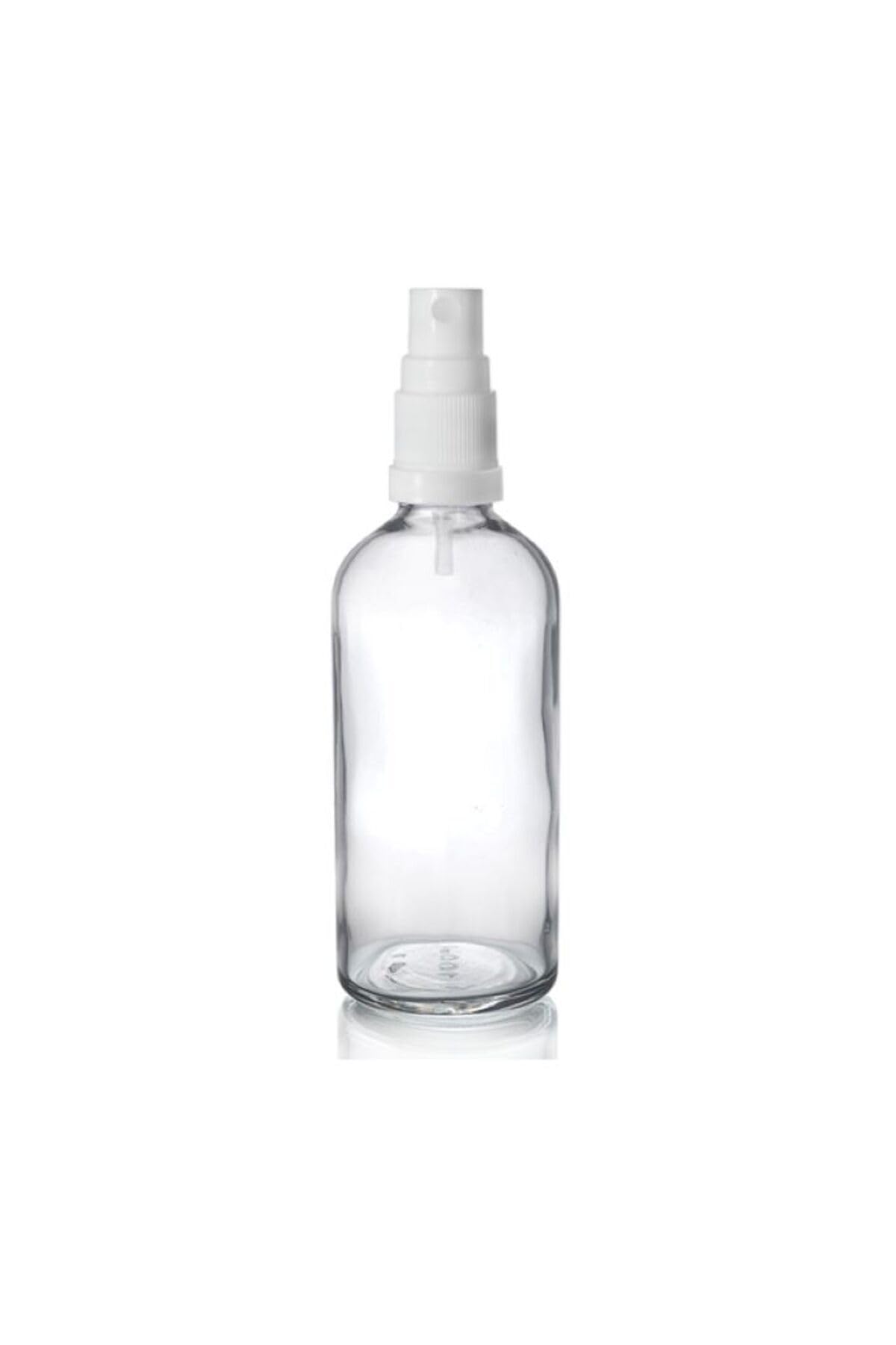 Makrobay 100 Ml Beyaz Parmak Sprey Kapaklı Şeffaf Cam Şişe 5 Adet