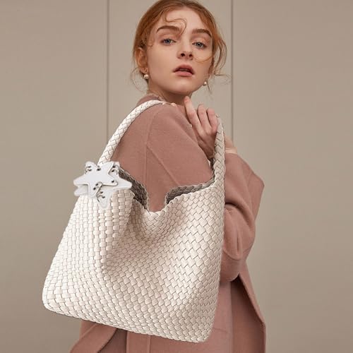 Image of Woven Tote Bag for Women, Shoulder Handbags, Beach Hobo, Handwoven Satchel Underarm Bag, Top-Handle Bag With Purses