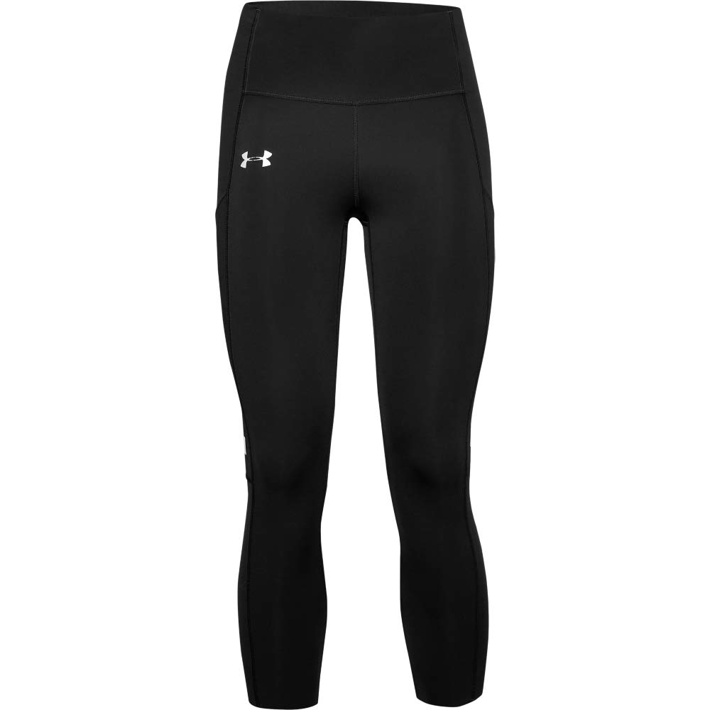 Under Armour Women Qualifier Speedpocket Roadside Runway Crop Legging - Black/Reflective (001), Small