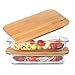 küchenspecht® Aufschnittbox Glas stapelbar - 2er Set 1,0 Liter Aufschnittdosen für Kühlschrank extra flach - perfekt als Wurstbox und Käsedose - mit Bambusdeckel und plastikfrei