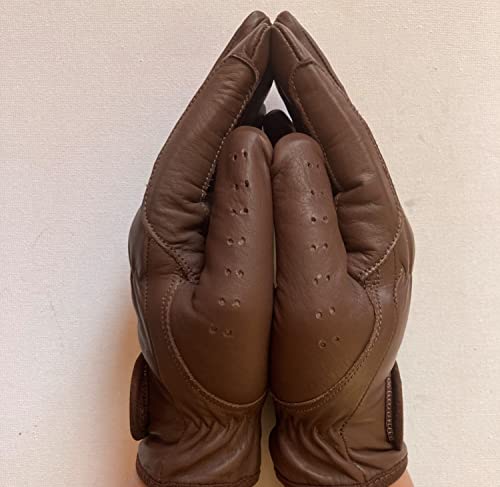 Equestified Ladies Horse Riding Gloves 100% Real Leather Brown, Beige, Tan & Black Women Equestrian Gloves (Large, Dark Brown) #TOP5