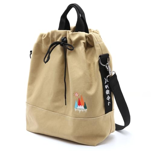 Image of Women Canvas Tote Handbags Casual Shoulder Work Bag Crossbody Bag with Sunshine Embroidery