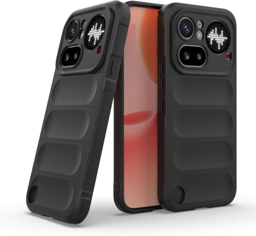 Image of ShieldTech AirGuard Series Back Cover Case for Nothing Phone 4a Pro | Microfiber Lining | Airbag Cushion Drop Protection | Silicone Cover Case | Anti Slip Grip - Black for Nothing Phone 4a Pro