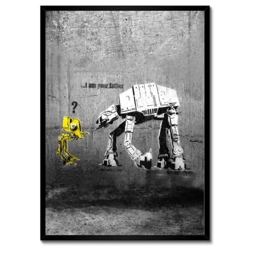 Poster Banksy cadre blanc 50x70 déco murale salon moderne H3896M
