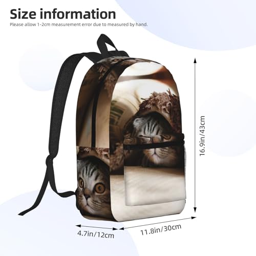 Sac à dos d'école mixte EdWal noir léger avec compartiments de rangement et motif chat