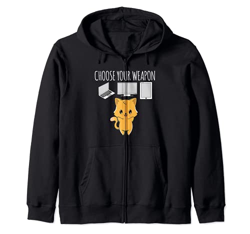 Cat Computer Laptop Tablet Choice Kawaii Anime Japonés Sudadera con Capucha