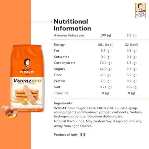 Image of Matilde Vicenzi Ladyfingers Original 400g & Strawberry 200g (Pack of 2, 600g) | Italy's Favorite Ladyfinger | Perfect for Tiramisu & Desserts | GMO-Free & All Natural Ingredients | Light, Crisp & Delicately Sweet