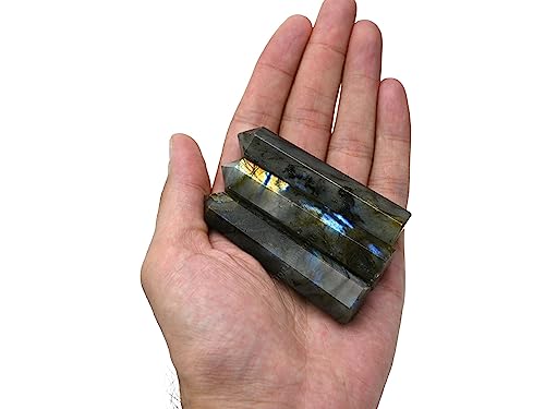 Image of Amazing Gemstone Labradorite Crystal Towers - Natural Healing Crystal Point Obelisk for Reiki Healing and Crystal Grid (3 inch to 4 inch INCH)