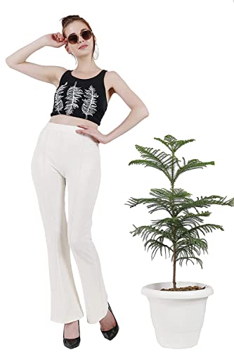 Image of OM SAI LATEST CREATION Women's Yoga Dress Pants Stretchy Work Slacks Business Casual Office Straight Leg /Bootcut Elastic Waist with 2 Pockets Regular Fit Trouser