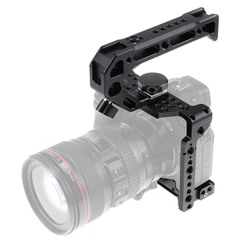 FOTGA Camera Cage and Top Handle Kit for Nikon Z5, Z6, Z7, Z6II, Z7II Camera, Aluminium Alloy Video Vlogging Camera Cage Stabiliser Rig, Compatible with Arca Standard Tripod Head