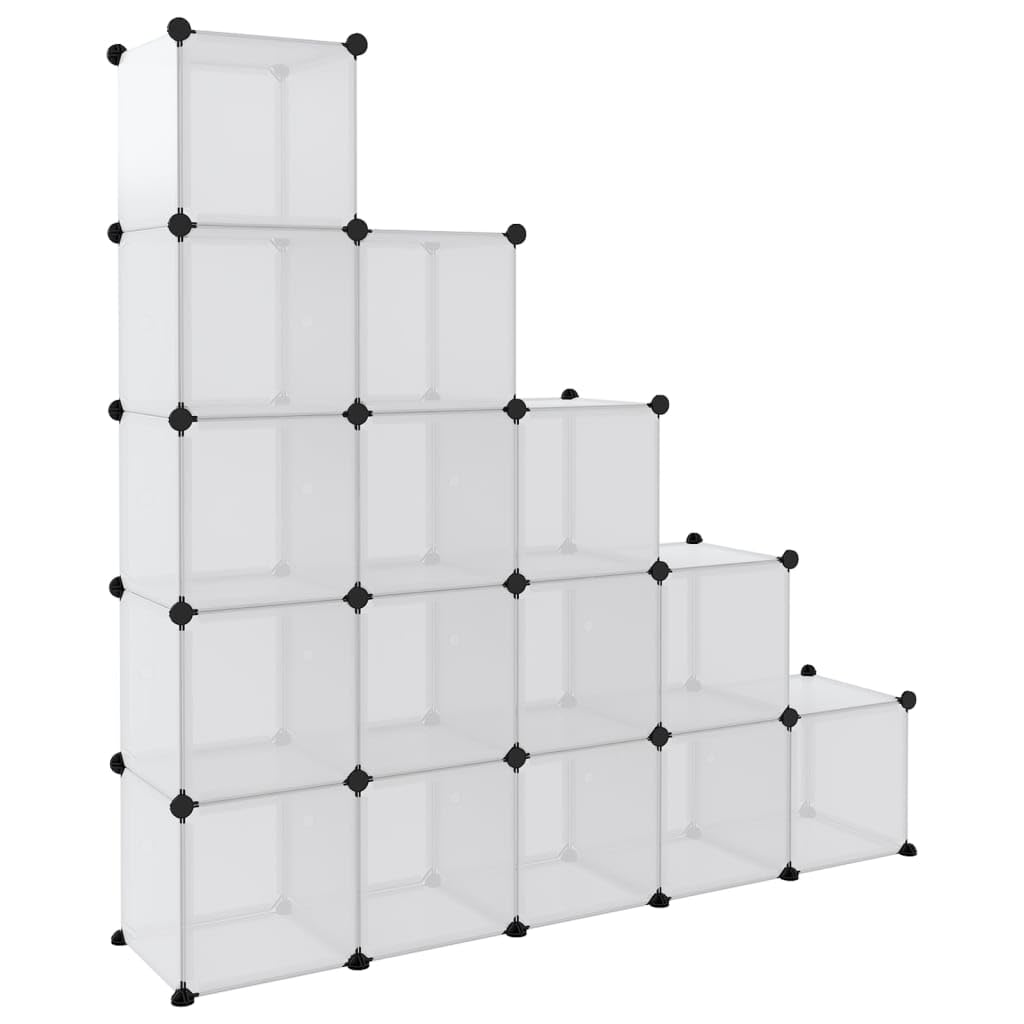 Genérico Organizador de Cubos de Almacenamiento con 15 Cubos y Puertas, PP Transparente,Organización y Almacenamiento,Almacenamiento de Ropa y armarios,Zapateros y organizadores de calzado-340553