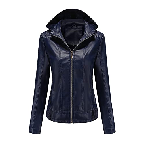 Manteau de moto zippé à manches longues pour femme contre le froid hivernal