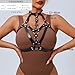 Punk Black Leather Chest Harness Women Fashion Adjustable Strap Body Harnesselt Waist Body Chain Belts,Club Party Caged Bra Harness,Rave Nightclub Belly Bra Jewelry Accessory for Girls