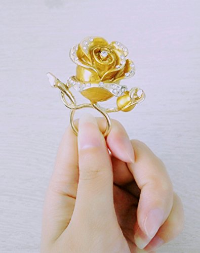 Image of Luxury Crystal Rose Flower Eyeglass Holder Clip Brooches Work ID Holder for Shirt(1)