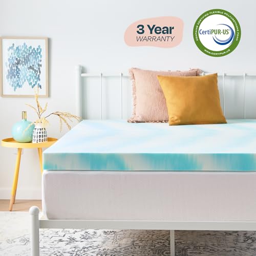 Linenspa 4 Inch Swirl Gel Memory Foam Mattress Topper, Twin Size – Cooling Gel Infused, Ventilation Holes – Pressure Relieving Bed Topper – CertiPUR Certified by Linenspa - Image 6
