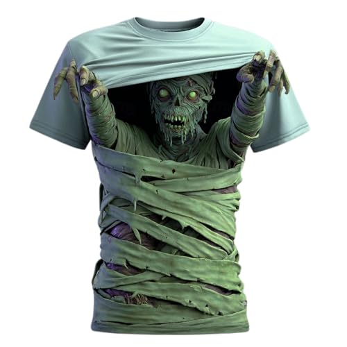 Scary Halloween Shirts for Men Horror 3D Mummy Zombie Graphic Tees - image 1