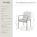 Tectake Gartenstühle Taupe stapelbar (2er-Set)
