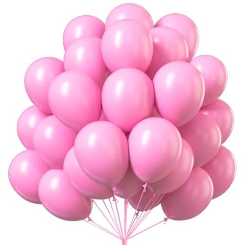 Image of PartyWoo Pink Balloons 50pcs 12 Inch Matte Pink Balloon Arch Kit for Girl Baby Shower Gender Reveal Wedding Bachelorette Engagement Birthday Princess Butterfly Themed Party Decorations Pink-Y11