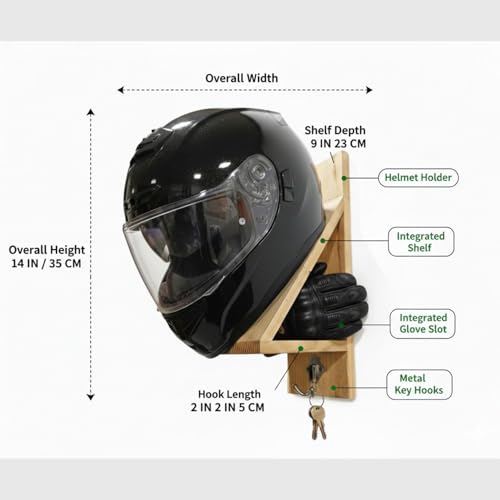 AMAZBIRD Wooden Helmet Wall Mount Organizer - Image 6