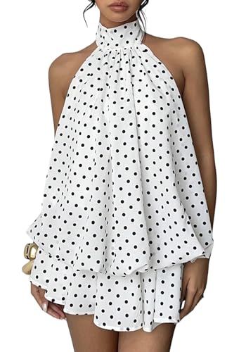 Geulis Women's 2026 Summer Halter Dresses Sleeveless Backless Layered Sundresses